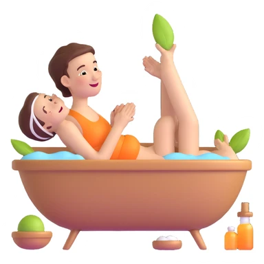 relaxing spa wellness treatment with happy face sticker