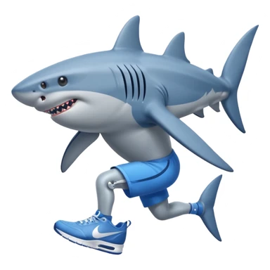 make shark with legs and nike shoes sticker