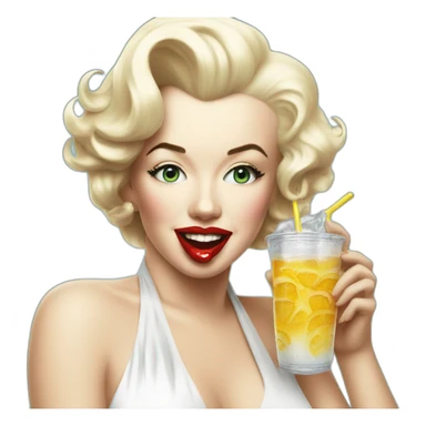marilyn monroe drinking a soft drink sticker