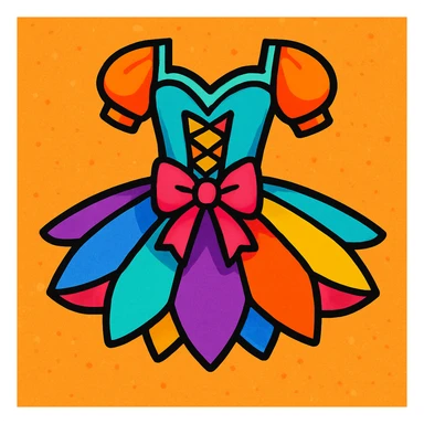 colorful and cheerful illustration of a ballerina costume sticker