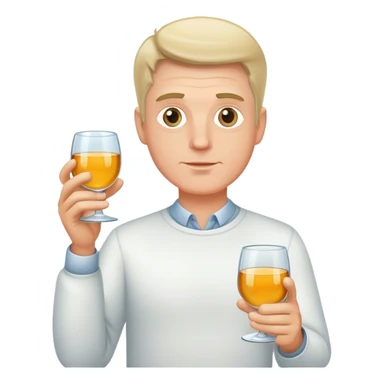 A white man with a glass in each h sticker