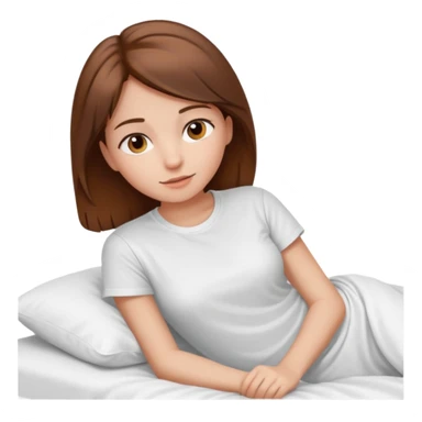 lying on withe bed brown hair girl just chill sticker