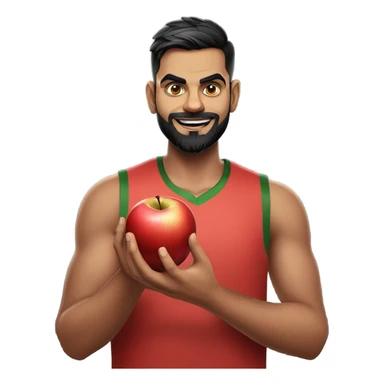 Virat kohli holding Apple sticker
