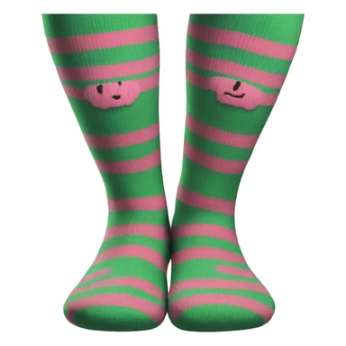 Green pink striped socks sticker