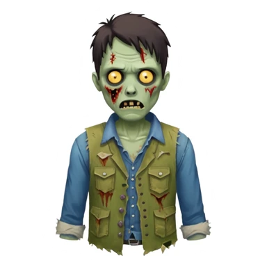 zombie in vest and shirt sticker