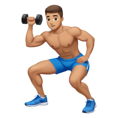 fit guy with blue shorts glute-bridges sticker