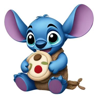 Stitch con su peluche  sticker