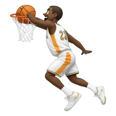 white person dunking a basketball sticker