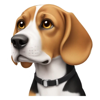 The beagle with pink spots on his nose and white spot on the right side of the muzzle  sticker