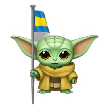 baby yoda  Ukraine flag sticker
