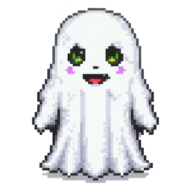 cartoon ghost emoji, retro, no background sticker