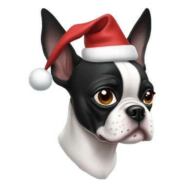  Two Boston terrier on Christmas  sticker