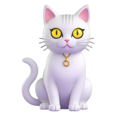 Pure white cat with yellow eyes sticker