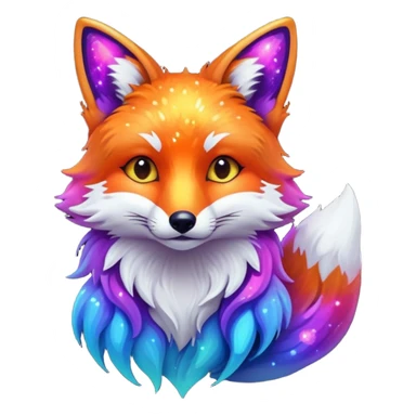 a galaxy print fox sticker