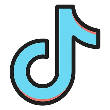 tiktok logo, clean, iconic, flat, no text sticker