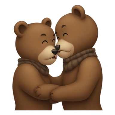 little bear kiss sticker