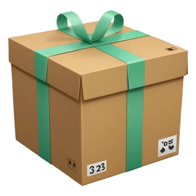 emoji of delivery box light green color sticker