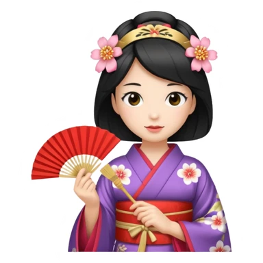 Kimono princess with fan sticker