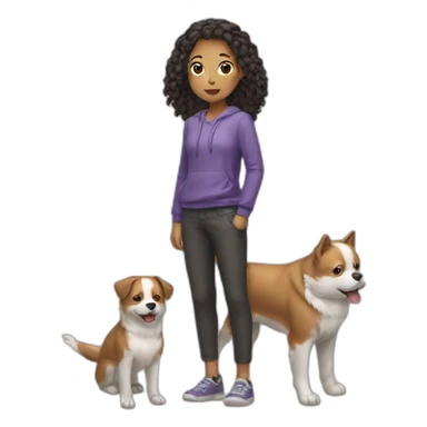 girl with a shitsu dog sticker