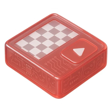 chess board of youtube play button, red YouTube play button, glossy circuit style sticker