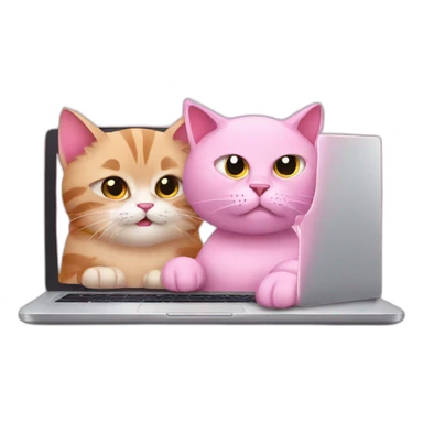 pink cat and gary laptop sticker