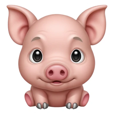 gray baby pig sticker