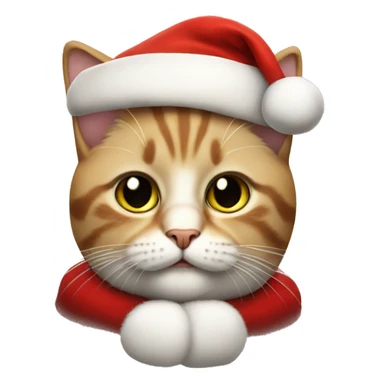 cat dressed as santa claus sticker