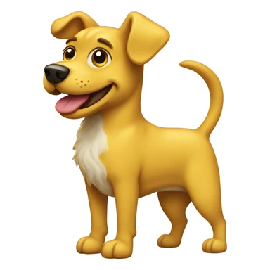 Yellow dog with a curly tail sticker