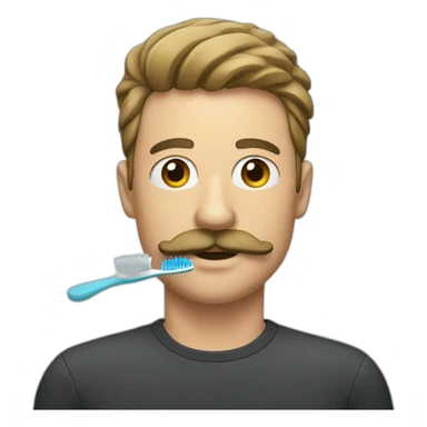 man with toothbrush mustache sticker