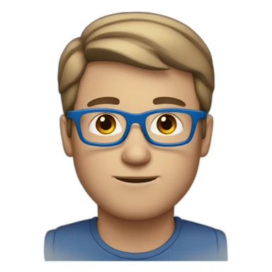 white men with blue glasses and short brown hair sticker