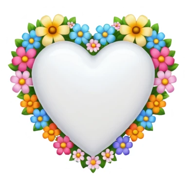 white heart with a floral border sticker