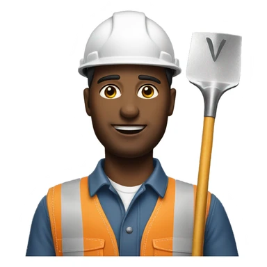 photorealistic shovel worker  sticker