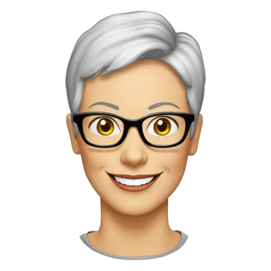 jamie lee curtis cartoon smiling wearing tee sticker