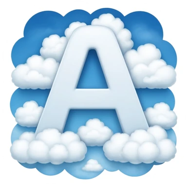 the letter A made from clouds sticker
