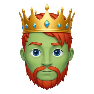 Green king red hair blue eyes sticker
