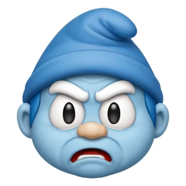 angry smurf  sticker