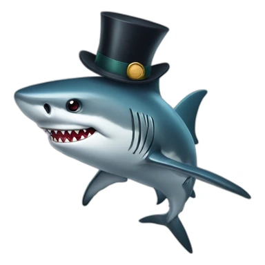 Shark with a top hat and a cane sticker