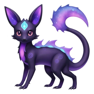 Ethereal Pastel Nebulae Exotic Salandit-Umbreon-Fakémon-hybrid-creature (full body)  sticker