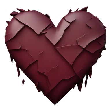 burgundy broken heart sticker