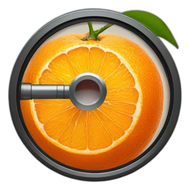 mandarine with a loupe sticker