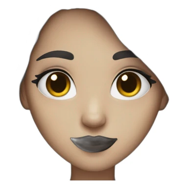 happy rock girl with dark lips and dark eyes sticker