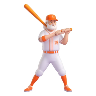 a powerful baseball god, dramatic pose, glowing aura, holding a bat, divine and athletic, epic atmosphere sticker