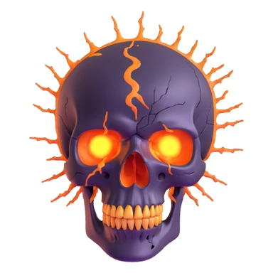 skull with glowing cracks and energy bursting out sticker