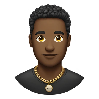 male portrait indoors with necklace sticker