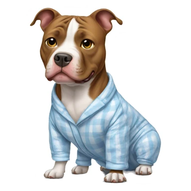pitbull wearing pajamas sticker