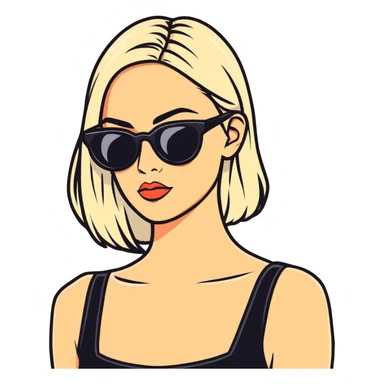 Elena wearing sunglasse s sticker