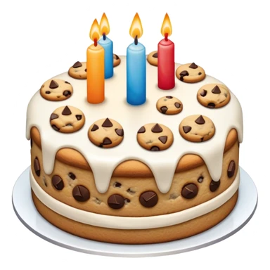 Chocolate chip cookie birthday cake sticker