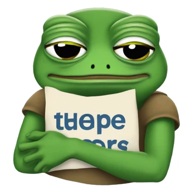 Pepe frog hugging seekers alliance text sticker