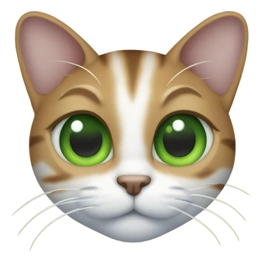 Tabby cat with green eyes and eyelashes sticker
