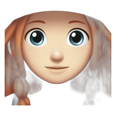 Redhead blue eyes female luffy hat long straight hair sticker